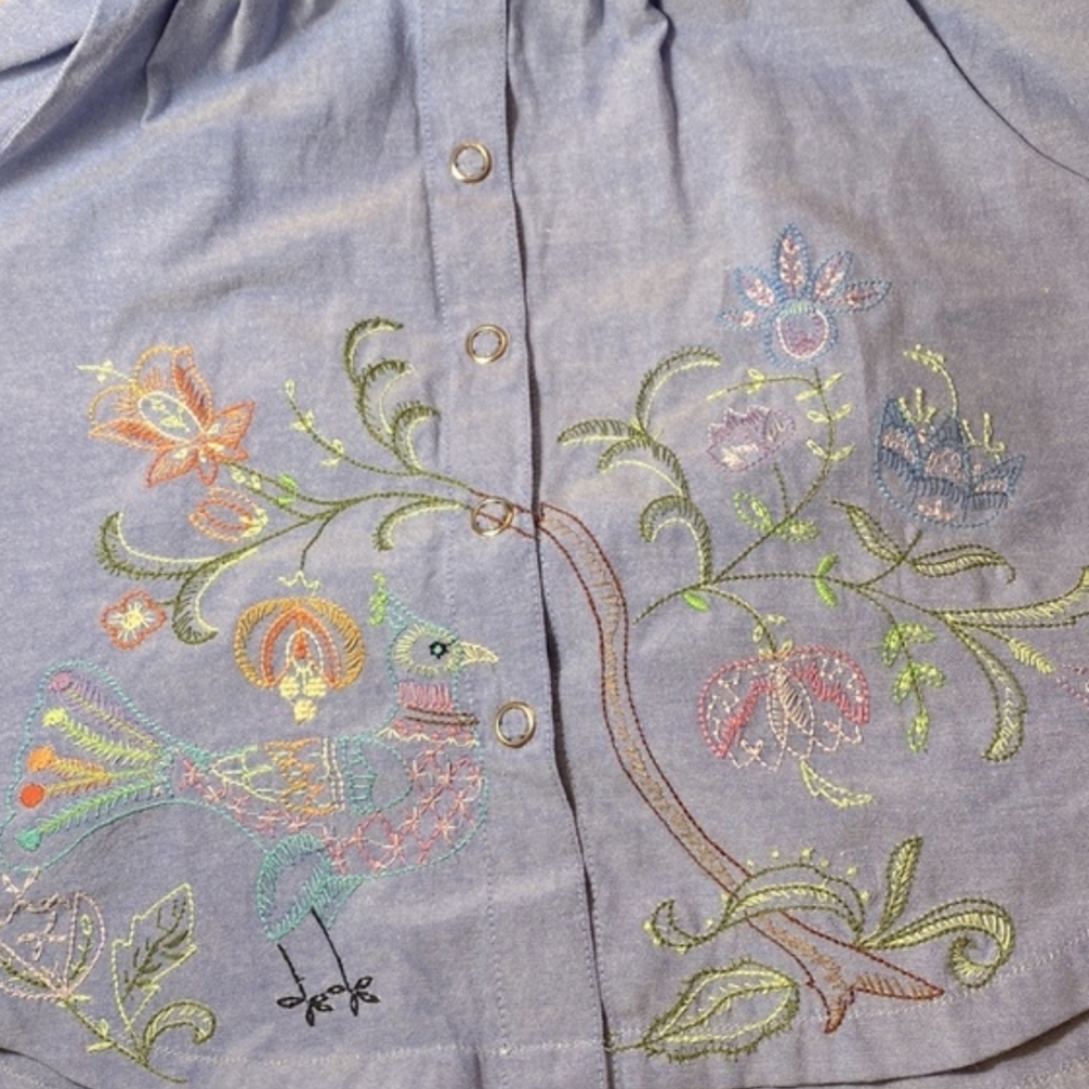 Eloise | Embroidered + Hooded Jean Dress w|pockets - Picture 11 of 11